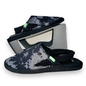 Sanuk Yoga Sling Cruz‎ Slingback Sandals Black Tie-Dye 1100769 Women's 7